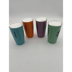 Disney Parks WDW 2020 Starbucks Ceramic Tumblers Mugs 4 Park Complete Set-NWT